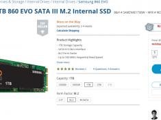 삼성 1TB 860 EVO SATA III M.2 SSD $127.99
